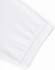 A close-up of a white men's polo shirt, featuring short sleeves and a ribbed cuff. The shirt includes a logo.