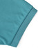 A close-up of a teal polo shirt, highlighting the folded sleeve. The fabric has a smooth texture and includes a logo.