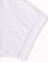 A white polo shirt featuring a fold-over collar and cuff, with a logo on the sleeve.