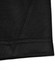 A close-up of a black polo shirt with a contrast sleeve hem and stitching detail. Features a logo on the side.