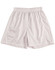 Light grey sports shorts with an elastic waistband, featuring a simple design and pinstripe pattern.
