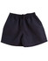 Kids' microfibre shorts in a plain black design, featuring an elastic waistband and pockets.