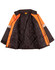 Hi-vis two-tone quilted safety jacket in orange and black, featuring 3M reflective tapes and an inner lining.
