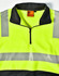 A high-visibility jumper in fluorescent yellow and black, featuring reflective stripes and a zippered collar.