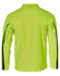 A bright yellow long-sleeve polo shirt with black accents and a logo on the chest.