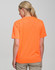 A high visibility orange safety tee with a simple design, featuring a logo on the back.