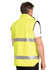 A reversible safety vest in high-visibility yellow with 3M reflective tape, featuring a mandarine collar and no logo visible.