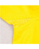 A close-up of a yellow long-sleeve cotton safety shirt featuring a mesh panel for breathability and a logo.
