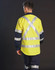 A two-tone work shirt featuring reflective tape, primarily in yellow with navy blue sleeves. 