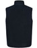 A black reversible safety vest with no sleeves and a high collar. The product features a logo.