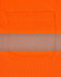 An orange unisex safety polo shirt featuring a grey segmented reflective stripe and a chest pocket.