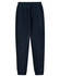 A pair of navy poly/cotton terry sweat pants with an elastic waistband and a back pocket.