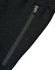 A close-up of black kids' poly/cotton terry sweat pants featuring a zippered pocket.