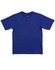 A blue premium tee featuring a classic crew neck design and short sleeves. It has a logo on the label.