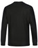 A black long-sleeve men's cotton crew neck t-shirt with a simple, unembellished back design and a logo present.