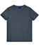 A grey heather short-sleeved men's t-shirt featuring a simple design and a logo on the neckline.