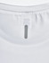 A white lightweight performance t-shirt featuring a label at the neckline and a simple design.