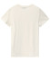 A plain cream women's T-shirt made of premium cotton, featuring a simple design and a logo.