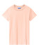 A premium cotton tee in a soft peach colour, featuring a logo on the label.