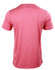 A red short sleeve tee with a simple design and a logo on the back.