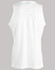 A white men's sprint singlet featuring a logo and a simple, sleeveless design.