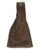 A brown golf towel featuring an eyelet hook, measuring 38 x 65 cm, with a logo on it.