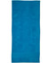 A terry velour beach towel in a vibrant shade of blue, measuring 75x150 cm. The towel features a simple design and a logo.