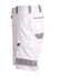 Unisex utility stretch cargo work shorts in white with grey accents, featuring multiple pockets and a logo.