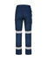 Unisex navy cotton stretch ripstop segmented work pants with reflective striping and multiple pockets.