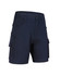 Unisex cotton stretch ripstop work shorts in navy, featuring multiple pockets and a fitted design.