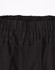 A close-up of unisex cotton stretch drill cuffed work pants in black, featuring an elastic waistband and drawstring.