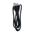 A black charging cable with USB connectors at both ends, neatly coiled for easy storage.