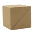 A brown cardboard cube with a diagonal fold, designed for packaging office supplies. It features a simple, unmarked appearance.