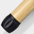 A bamboo torch with a black plastic base, showcasing a natural wooden texture. It features a branding logo.