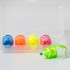 A set of highlighters in a transparent case, featuring bright blue, red, yellow, and green colours.