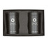A gift box containing two black tumblers with a logo, placed in a protective foam insert.