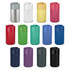 A drink bottle collection featuring various colours including silver, white, yellow, red, green, blue, purple, and black. Each has a lid and branding.