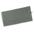 A green waffle texture golf towel with a silver clip. It has a textured pattern throughout its surface.