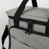 A grey Sawyer cooler bag with double zippers and black straps, featuring a textured fabric surface.
