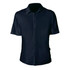 A dark navy polo shirt with short sleeves and a button-up front. It includes a small logo on the side.