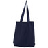 A navy tote bag with two shoulder straps and a simple design. It features a logo on the side.
