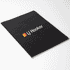 A black Velour DuPont A5 notebook with a textured cover and a logo on the front.
