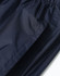 Lightweight nylon waterproof rain pants in navy, featuring an elastic waistband and a smooth texture.