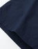 Navy blue unisex mercerised cotton shorts, featuring a smooth fabric texture and a visible logo.