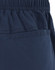 Unisex mercerised cotton shorts in navy, featuring an elastic waistband and a pocket design.