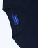 A navy blue men's premium cotton short sleeve t-shirt with a tag inside the collar.