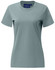A ladies' premium cotton short sleeve tee shirt in a soft green colour with a simple design and a logo.