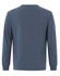 A long-sleeve tee shirt in a blue shade, featuring a classic crew neckline and a plain back with a logo present.