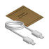 A white USB cable is coiled next to a brown user manual. The manual is labelled “Product User Manual.”