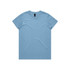 A light blue t-shirt with a regular fit, featuring a label and no visible graphics.